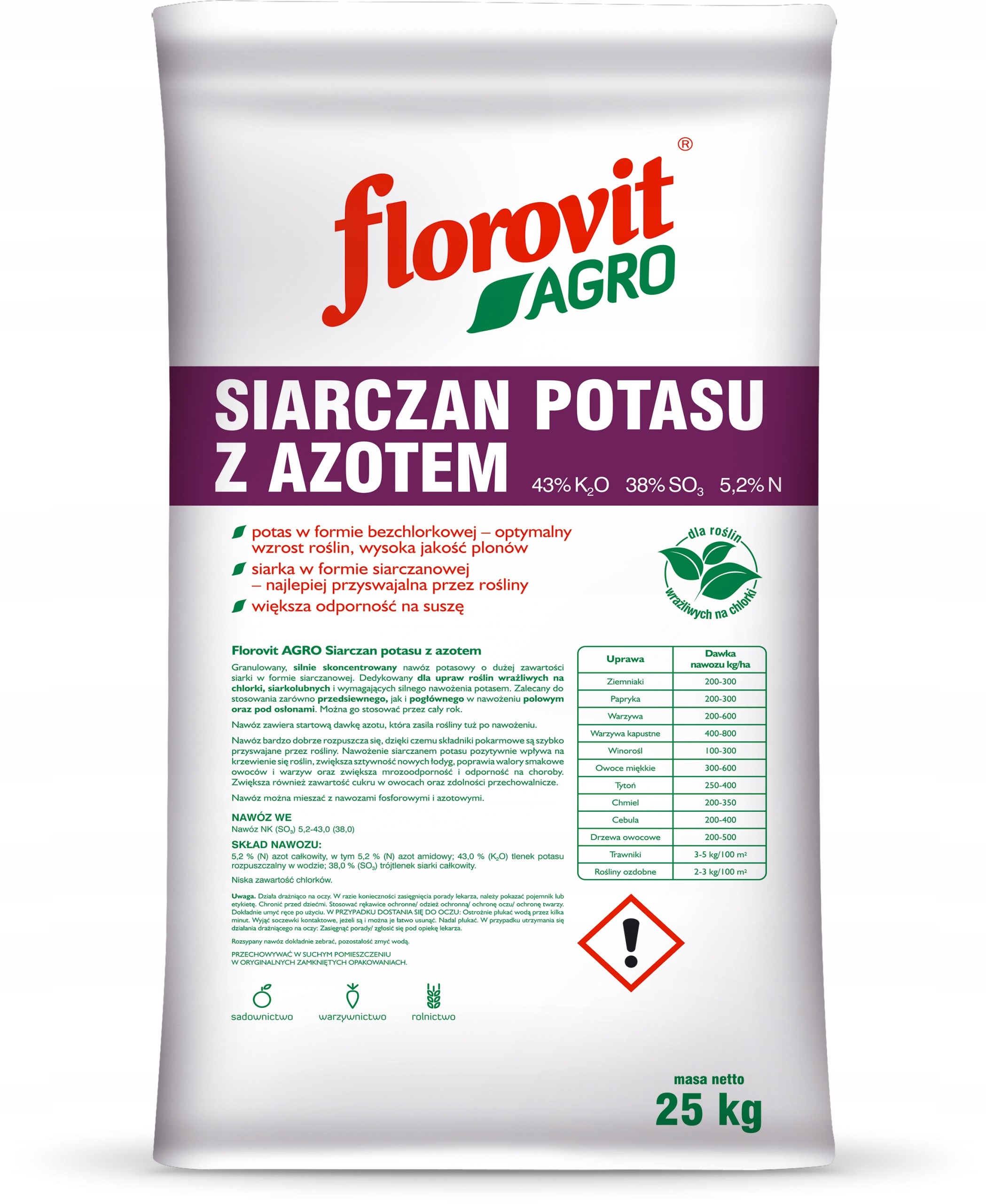 Sírové, síranové hnojivo Grupa Inco granule 25 kg 25 l